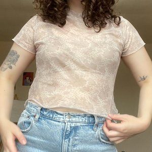 Free People Sheer Shirt with Floral Print